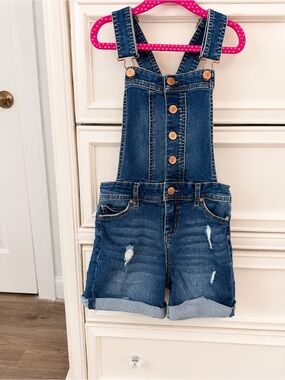 💙 Celebrity Pink Girls Denim Short Overalls – Size 10